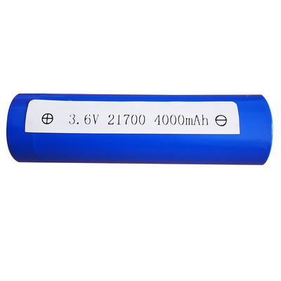 USB 300 번 싸이클 수명과의 푸른 리튬 원통형 전지 ICR21700 3.6V 4000 mah