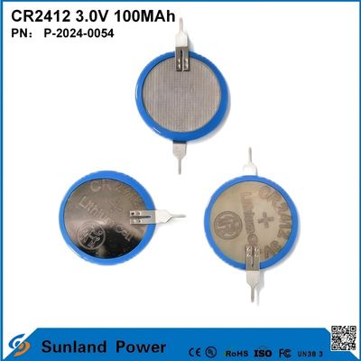 CR2412 3.0V 100MAH 리-MnO2 배터리 장수