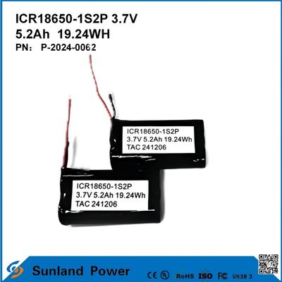 ICR18650-1S2P 3.7V 5.2AH 19.24WH 재충전 배터리