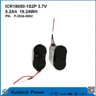 ICR18650-1S2P 3.7V 5.2AH 19.24WH 재충전 배터리