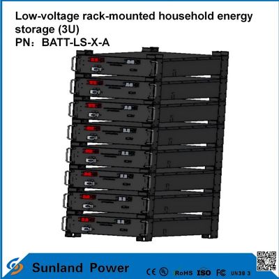 3U 저전압 지능형 제어 가정 에너지 저장장 모든 것을 한 대장 LiFePO4 51.2V 50A 5120Wh16S1P 알루미늄 껍질과 함께 프리스마 LFP 배터리 3.2V/100Ah 주기가 4000 주기로
