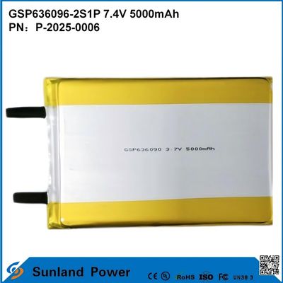 재충전 가능한 리?? 이온 배터리 팩 GSP636096-2S1P 7.4V 및 5000mAh 전원 은행용 야외 전자 장치 손전등 조명 소형 전자 장비
