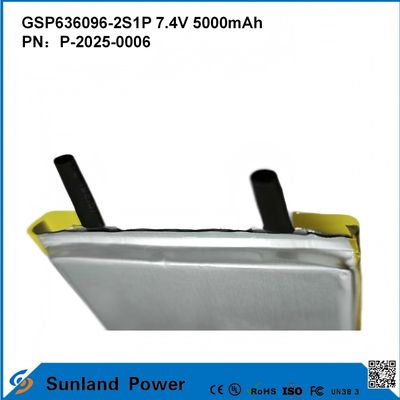 재충전 가능한 리?? 이온 배터리 팩 GSP636096-2S1P 7.4V 및 5000mAh 전원 은행용 야외 전자 장치 손전등 조명 소형 전자 장비