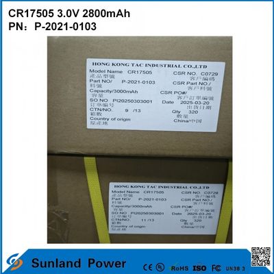 CR17505 3.0V 3000mAh 스마트 기기 의료 장비 운송 및 물류 스마트 가구 높은 용량 안정적인 배열 성능 전압 출력 긴 서비스 수명