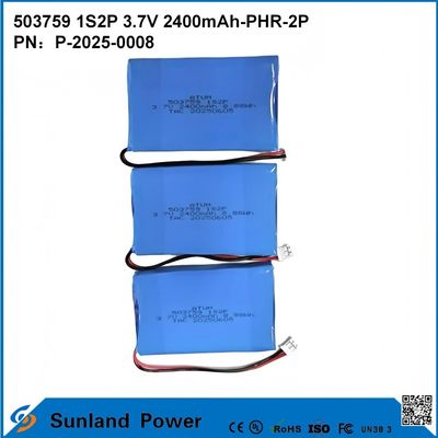 ICR503759 1S2P 3.7V 2400mAh-PHR-2P 휴대용 전자 배터리의 궁극적인 전원 팩