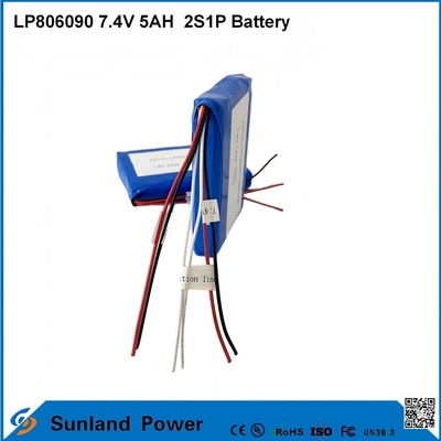 7.4V 5AH LP806090 2S1P 폴리머 리?? 이온 배터리