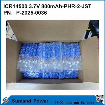 ICR14500 3.7V 800mAh-PHR-2-JST-10mm 와이어 배터리