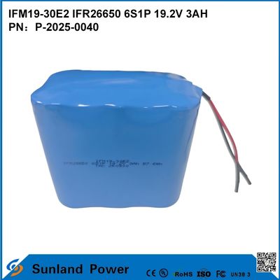 에너지 저장 시스템, 전동 공구에 사용되는 LiFePO₄ IFM19-30E2 IFR26650 6S1P 19.2V 3AH 배터리