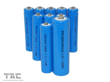 태양 램프 및 LED를 위한 파란 PVC 3.2V LiFePO4 건전지 AA 14500 600mah