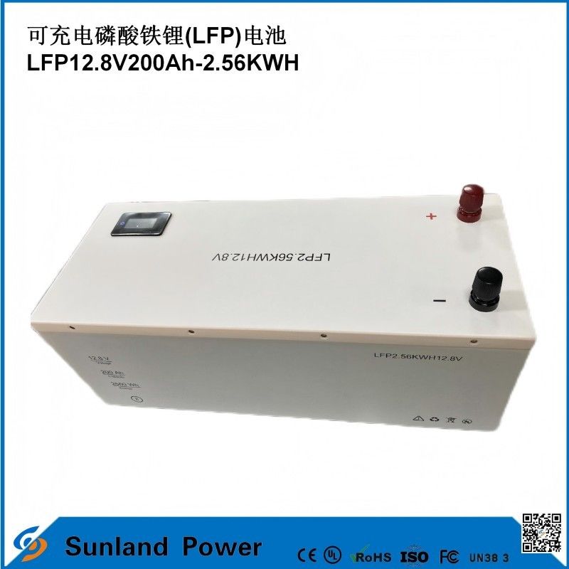 12V 200AH LiFePO4 배터리 UN38.3 MSDS UL1642 인증서 연속 부하 100A LCD 디스플레이