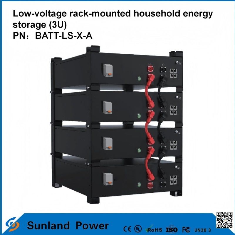 3U 저전압 지능형 제어 가정 에너지 저장장 모든 것을 한 대장 LiFePO4 51.2V 50A 5120Wh16S1P 알루미늄 껍질과 함께 프리스마 LFP 배터리 3.2V/100Ah 주기가 4000 주기로