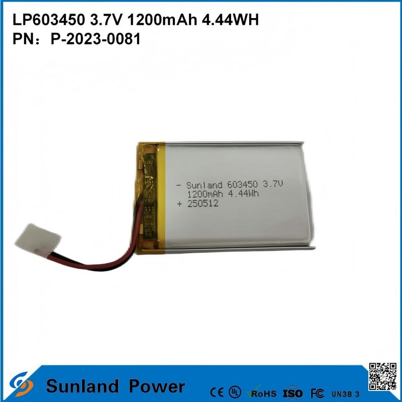 GP603450 소비자 전자제품 및 의료용 셀 1200mAh 3.7V UL & UN38.3 증권 및 사용자 정의 가능한 인증