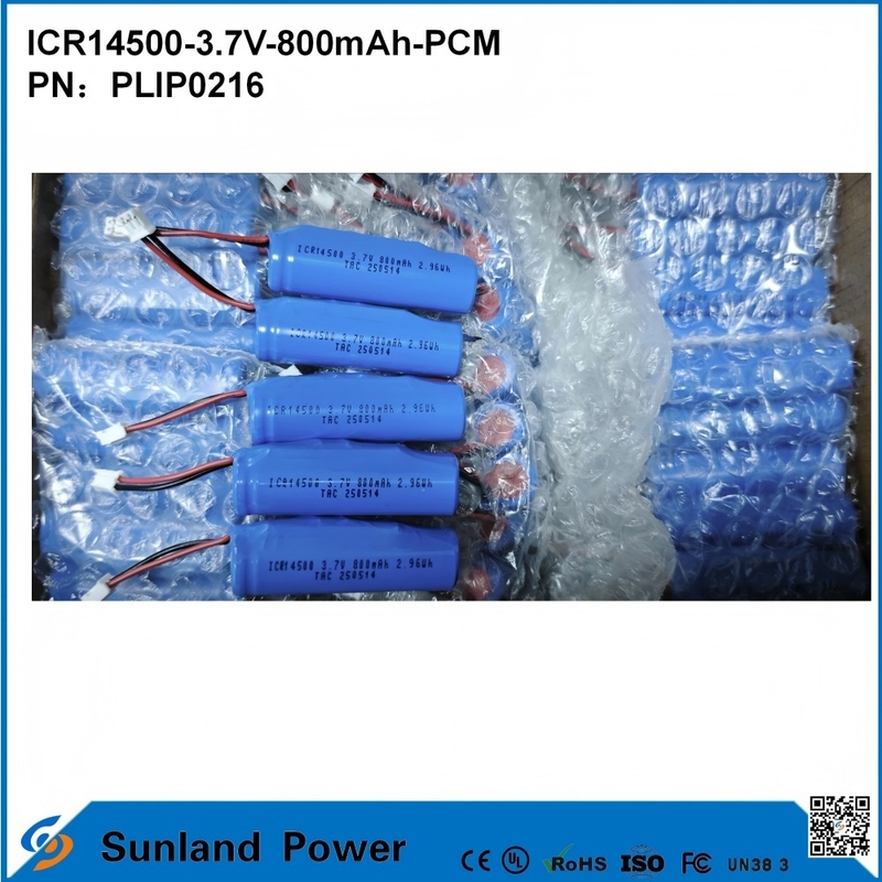 ICR14500-3.7V-800mAh-PCM 배터리 LED 조명, 디지털 제품, 스마트 홈 기기, 무선 마우스, 전동 칫솔, 면도기에 적용