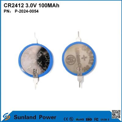 CR2412 3.0V 100MAH 리-MnO2 배터리 장수