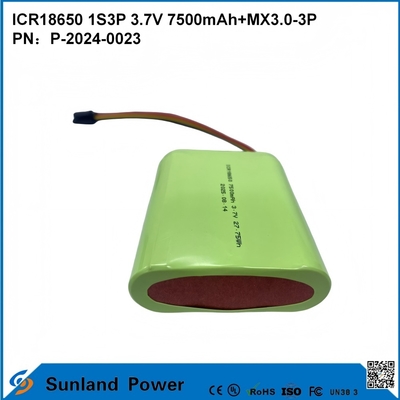 CR18650 1S3P 3.7V 7500mAh+MX3.0-3P-UL2054 배터리