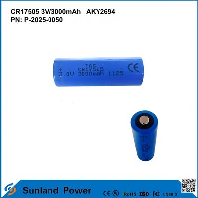 스마트 미터 산업 제어 및 보안 시스템에 적용되는 CR17505 3V 3000mAh 배터리