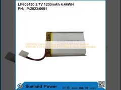 GP603450 소비자 전자제품 및 의료용 셀 1200mAh 3.7V UL & UN38.3 증권 인증