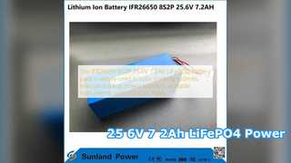 IFR26650 8S2P 25.6V 7.2Ah LiFePO4 배터리 전원